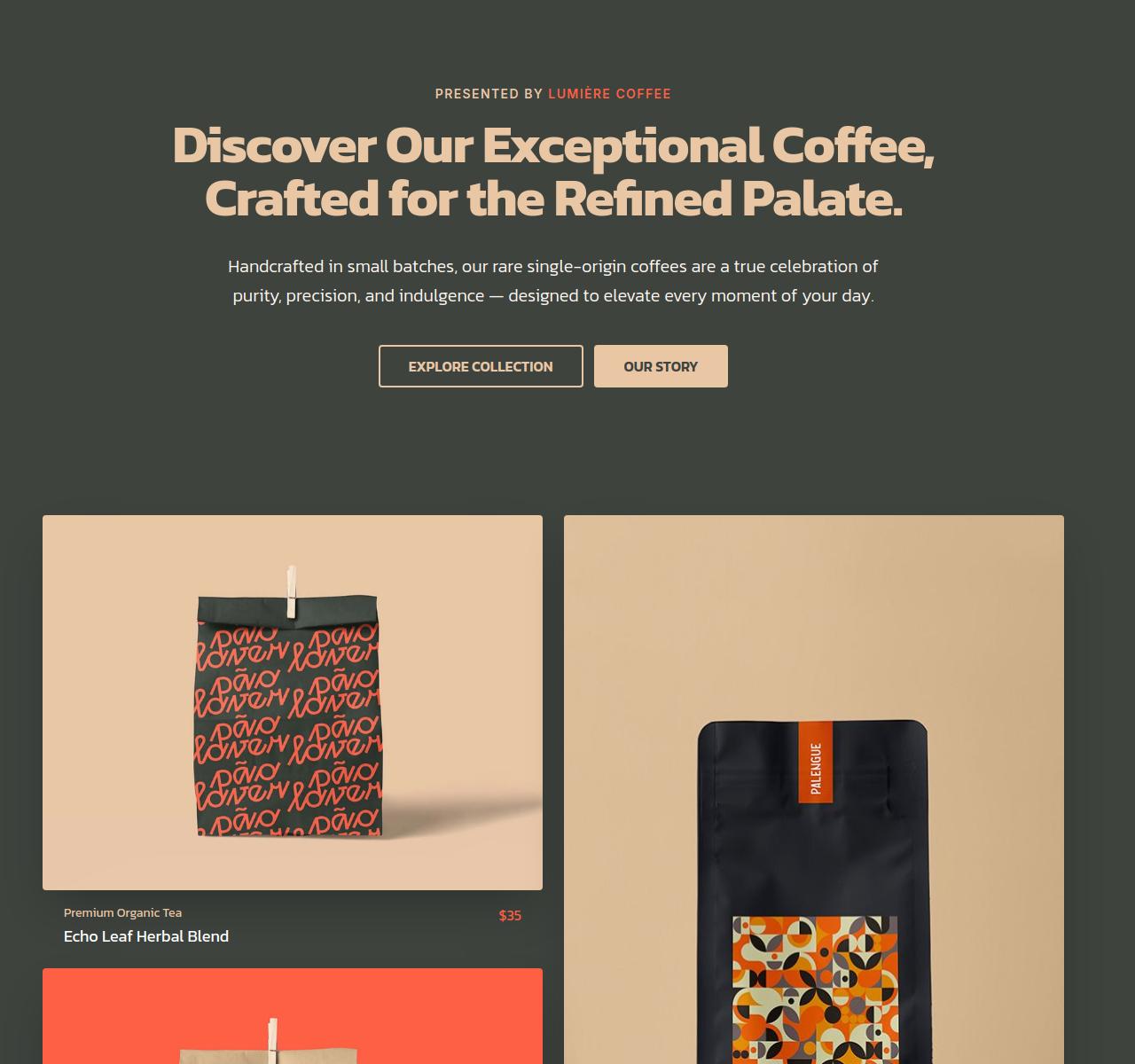 Lumière Coffee Website